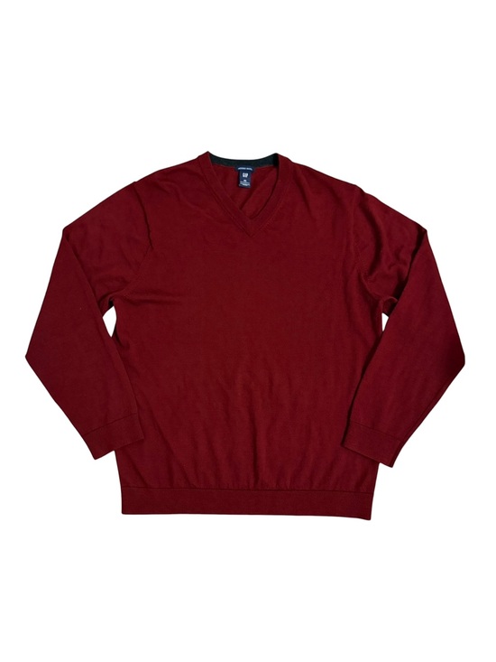 GAP Other - Vintage Gap Y2K Merino Wool Knit Pullover Sweater Mens XXL Burgundy Red V-Neck